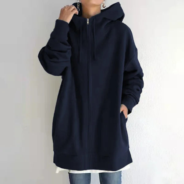 Levoire | Surdimensionné Sweat À Capuche En Laine Bleu foncé
