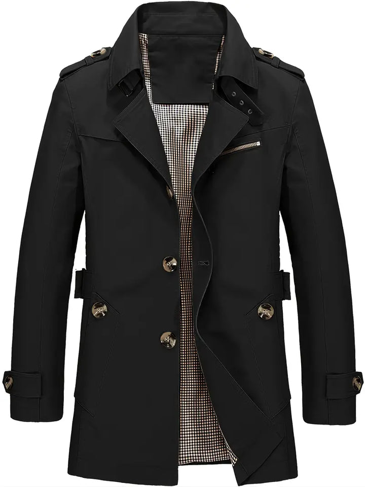 Levoire | Chemise Coton Taille Plus Homme Printemps et Automne Noir