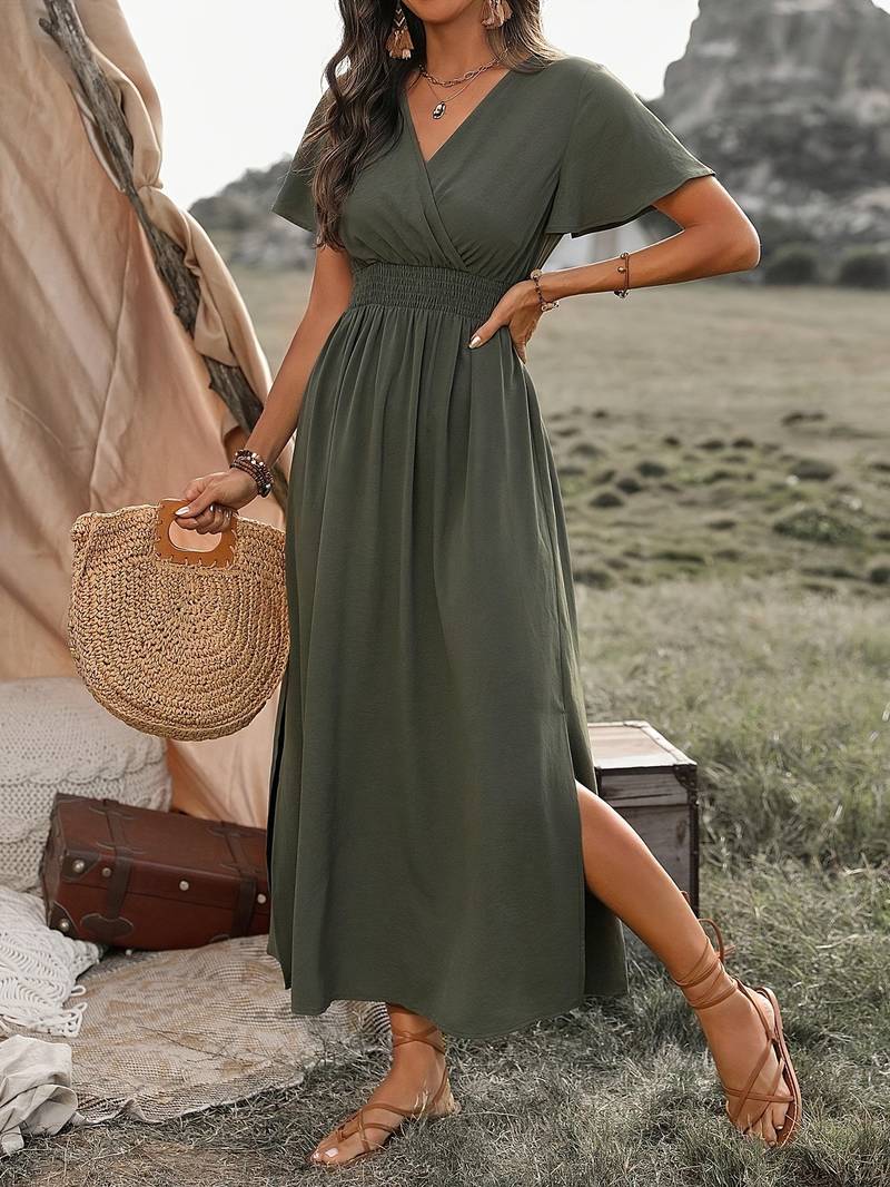 Levoire | Robe Boho Longue À Encolure En V Élégante