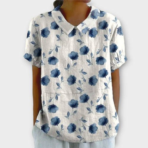 Levoire | Blouse floral en coton et lin