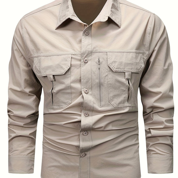Levoire | Chemise Décontractée Pour Hommes À Manches Longues À Séchage Rapide Beige