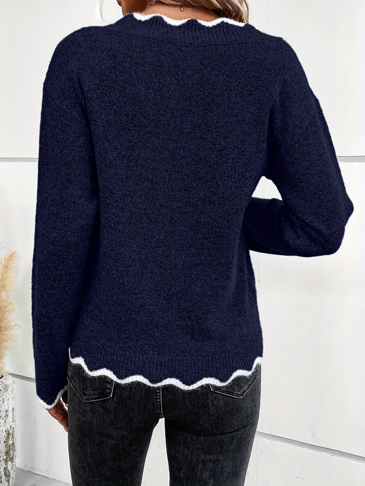 Levoire | Style Pull Avec Volants Et Col En V