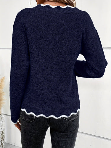 Levoire | Style Pull Avec Volants Et Col En V