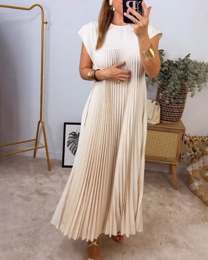 Levoire | Robe Unie Sans Manches Froncée