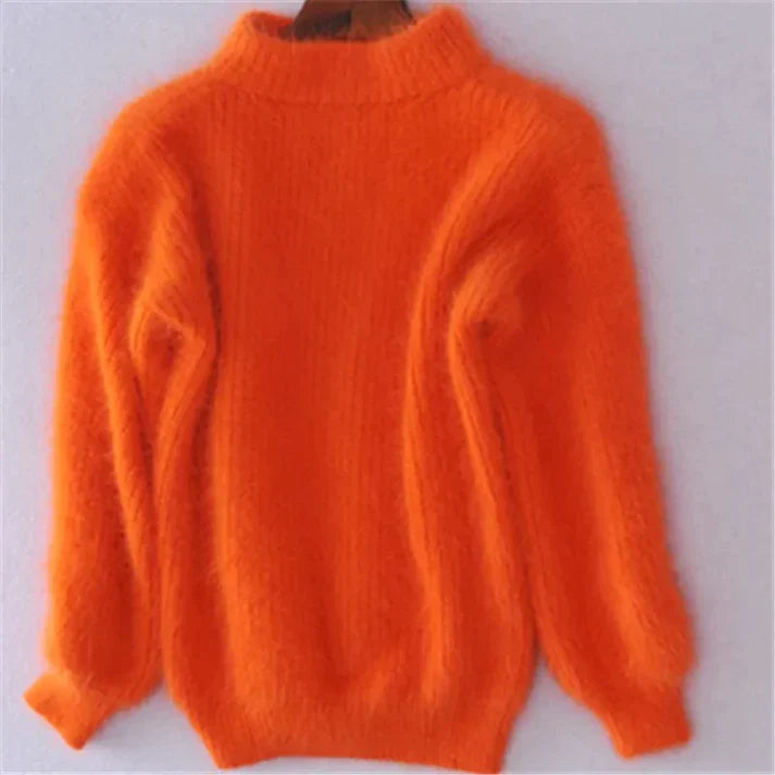 Levoire | Vintage Angora-pull Orange Une taille pour tous !
