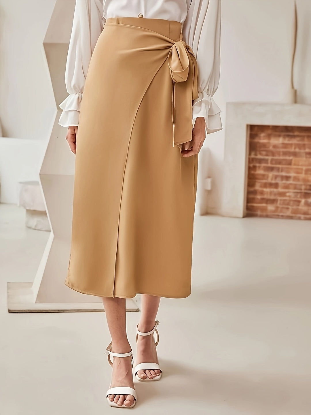 Levoire | Jupe Portefeuille Combinable Avec Boucle Et Taille Haute Curcuma