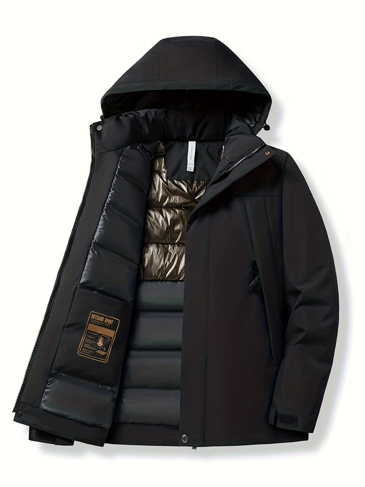 Levoire | Veste Longue à Capuche Imperméable avec Fermeture Éclair