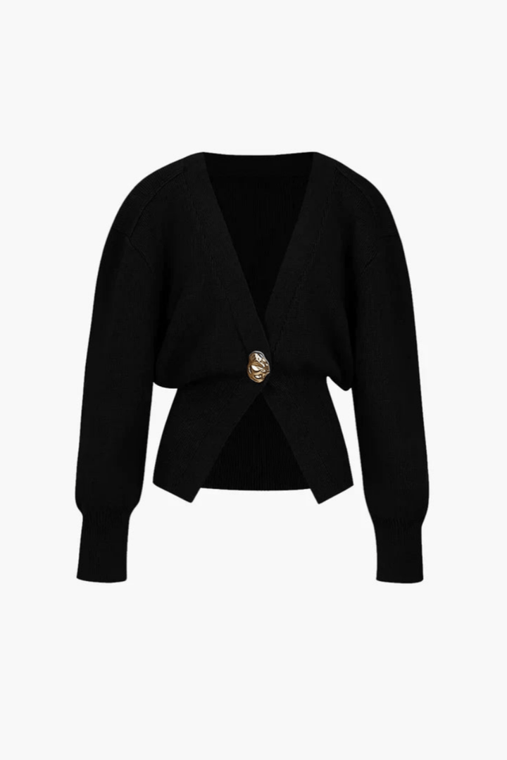 Levoire | Veste Tricot Femme Fermeture Boutons Rétro Noir