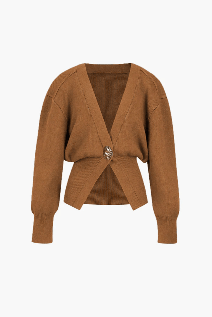 Levoire | Veste Tricot Femme Fermeture Boutons Rétro Orange