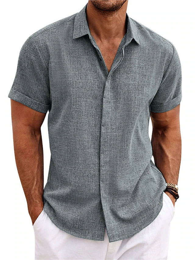 Levoire | Chemise En Lin Pour Hommes Chemise D'Été Légère Disponible En Plusieurs Couleurs Et Tailles Gris foncé