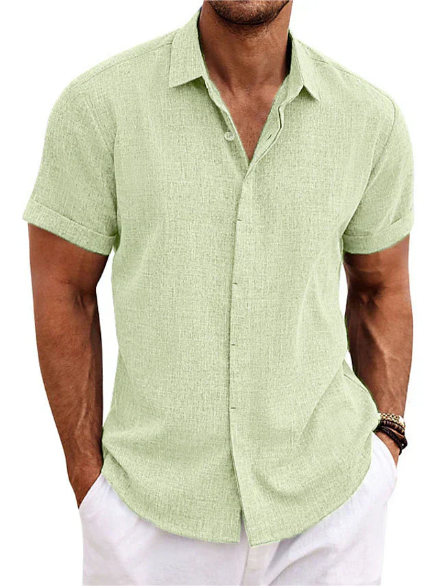 Levoire | Chemise En Lin Pour Hommes Chemise D'Été Légère Disponible En Plusieurs Couleurs Et Tailles Vert