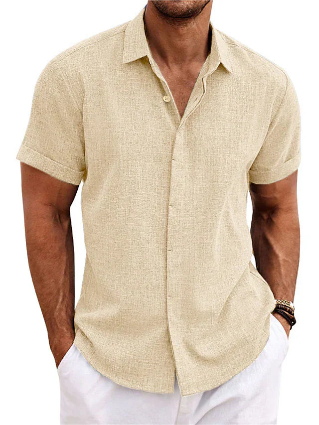 Levoire | Chemise En Lin Pour Hommes Chemise D'Été Légère Disponible En Plusieurs Couleurs Et Tailles Khaki