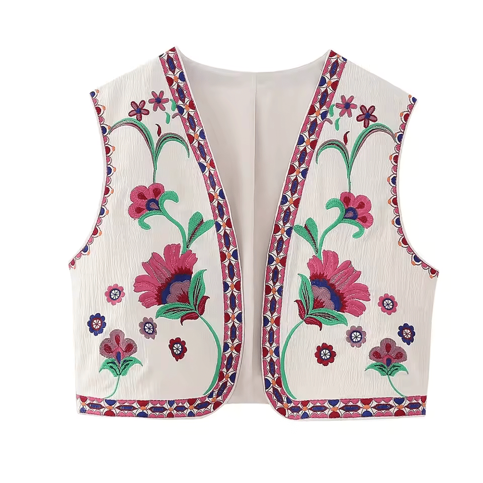 Levoire | Gilets élégants pour femmes Haut sans manches Rosa & Crème Blanc