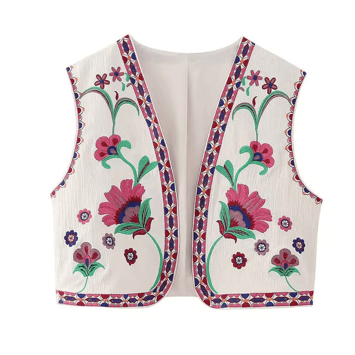 Levoire | Gilets élégants pour femmes Haut sans manches Rosa & Crème Blanc