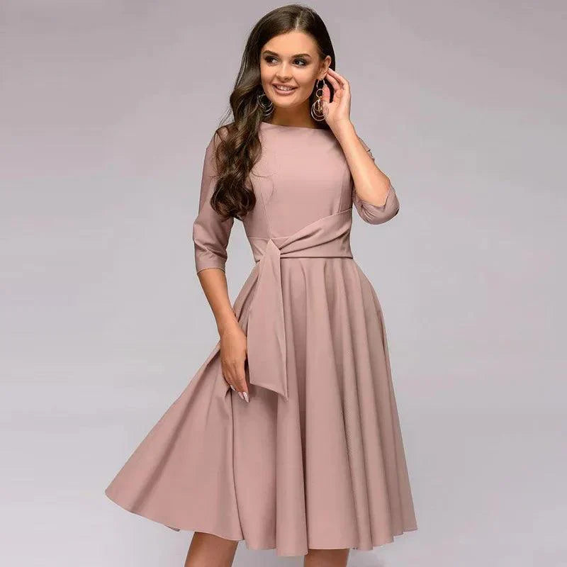 Levoire | Robe Midi Élégante Avec Nœud