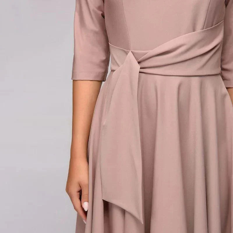 Levoire | Robe Midi Élégante Avec Nœud