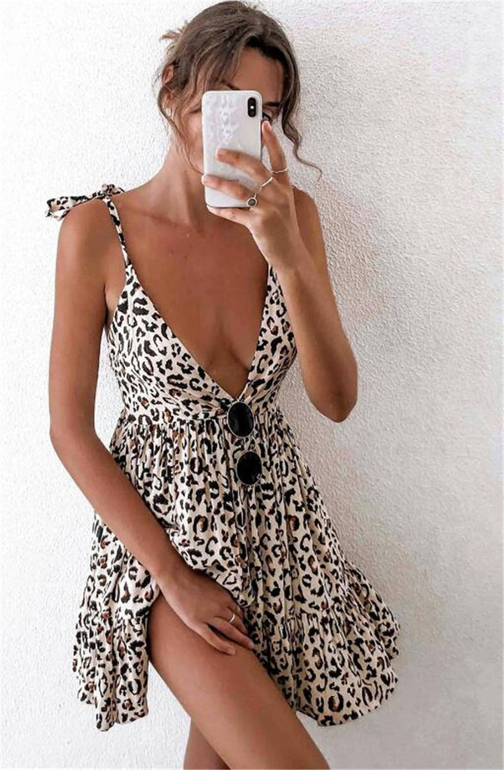 Levoire | Robe D'Été À Bretelles Robe D'Été Légère Pour Looks Féminins motif léopard