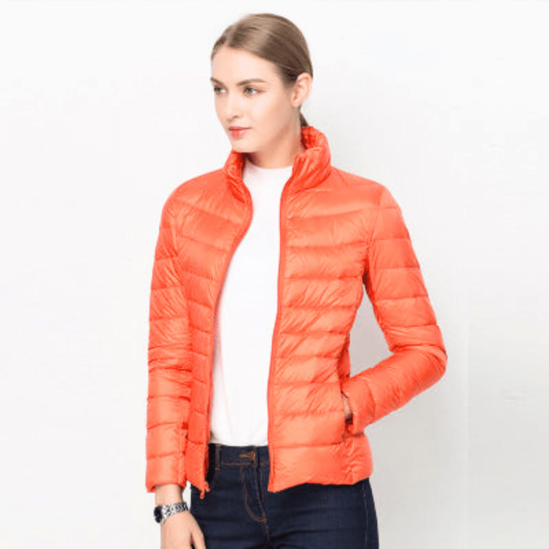 Levoire | Veste Femme Élégante Doudoune Légère Tendance & Confortable Orange