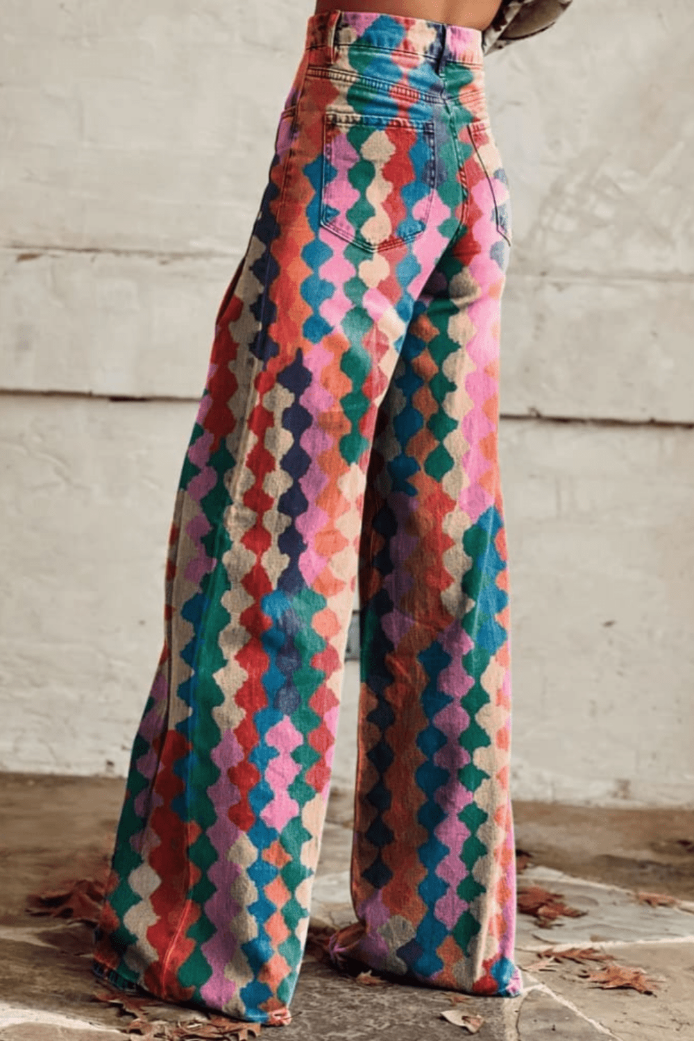 Levoire | Pantalon Vintage Boho Avec Un Imprimé Vintage Coloré