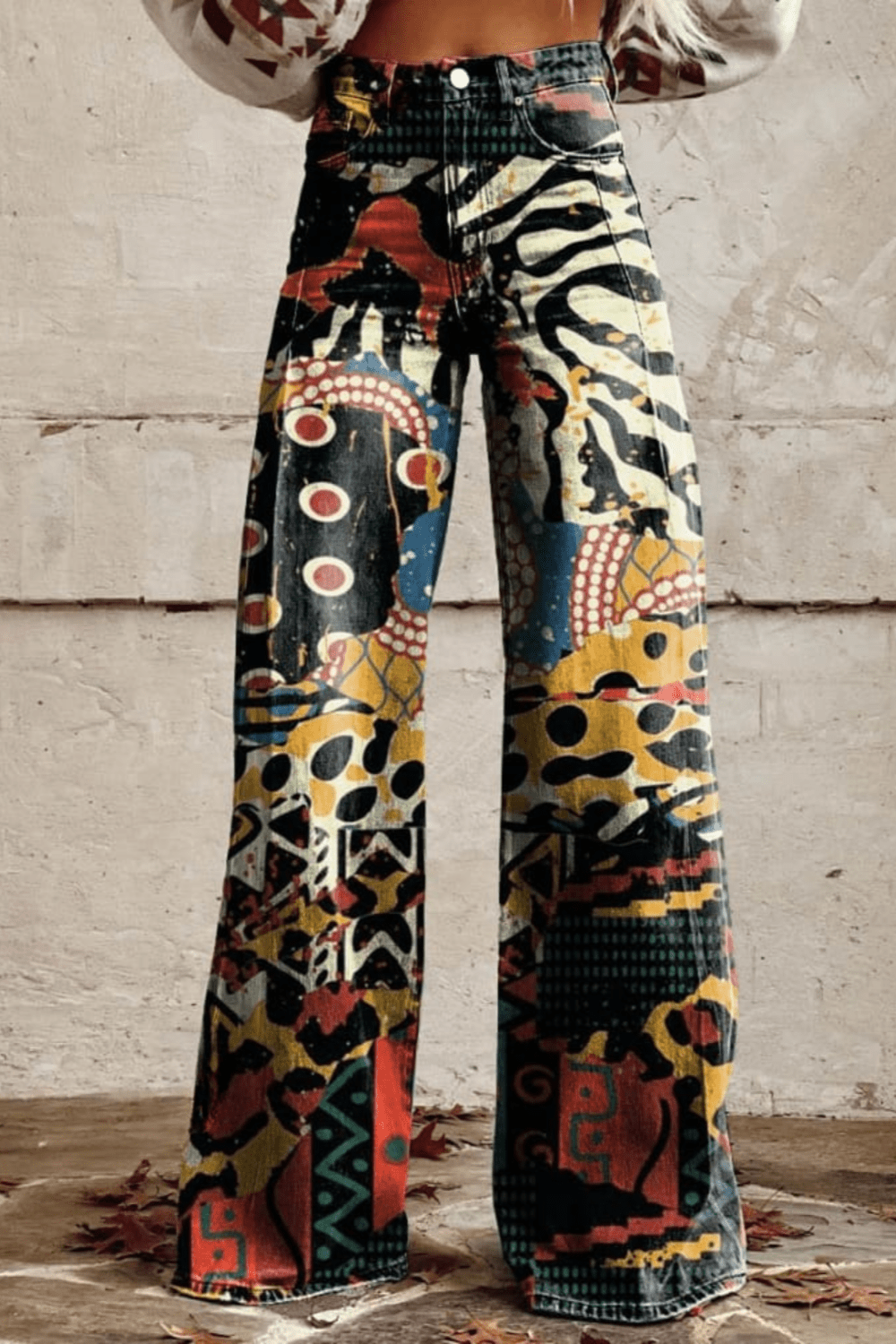 Levoire | Pantalon Boho Vintage À Coupe Décontractée