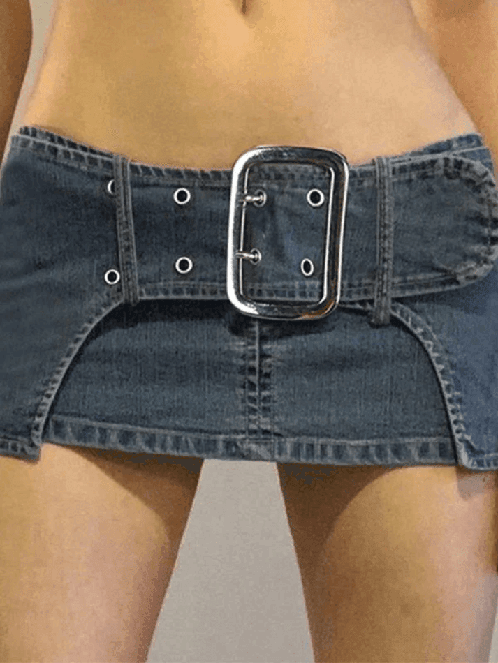 Levoire | Ceinture Ultra Denim Jupe Cargo Mini Bleu
