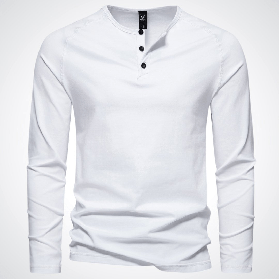 Levoire | Chemise Henley pour hommes élégante Confort Et Classe Blanc