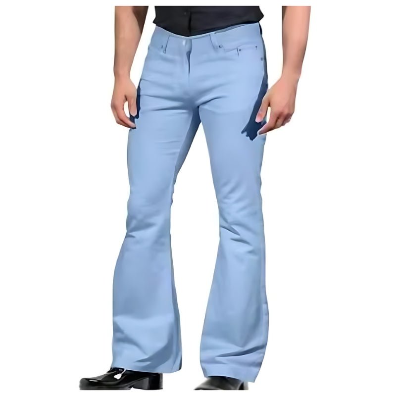 Levoire | Pantalon homme Retro Flare Pantalon homme style vintage Design tendance Bleu clair