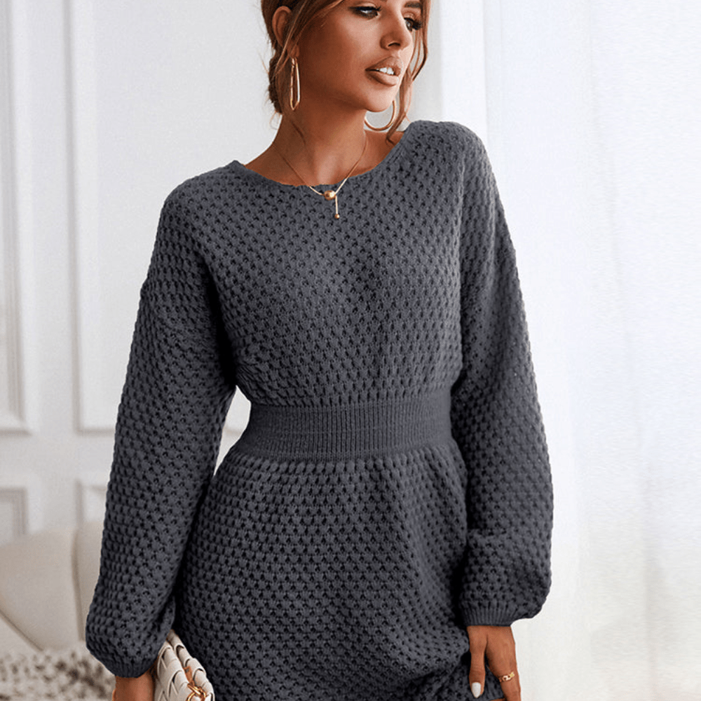 Levoire | Robe en maille confortable pour femmes robe de sudation Gris