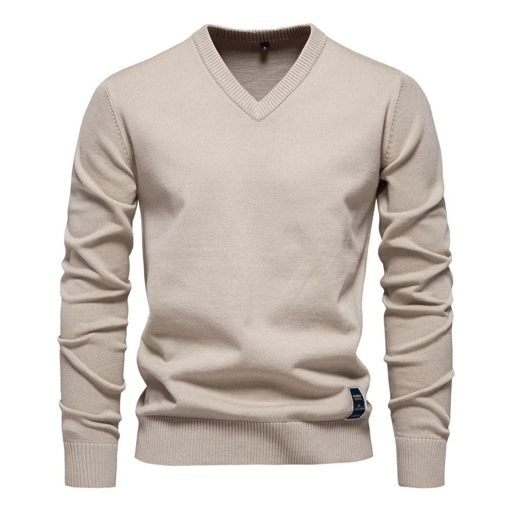 Levoire | Pulls à col en V pour hommes élégants et confortables Matériaux de haute qualité Khaki