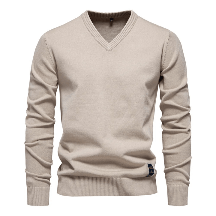 Levoire | Pulls à col en V pour hommes élégants et confortables Matériaux de haute qualité Khaki