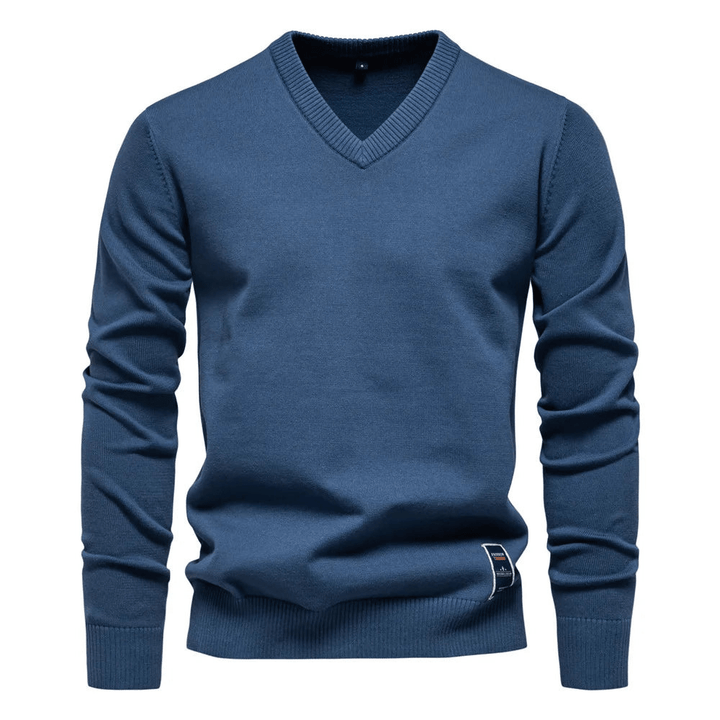 Levoire | Pulls à col en V pour hommes élégants et confortables Matériaux de haute qualité Bleu