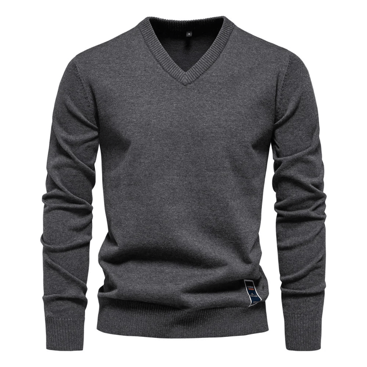 Levoire | Pulls à col en V pour hommes élégants et confortables Matériaux de haute qualité Gris foncé
