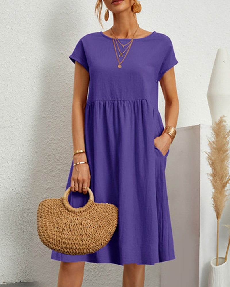 Levoire | Robe Midi À Col Rond Pour Tous Les Jours Violet