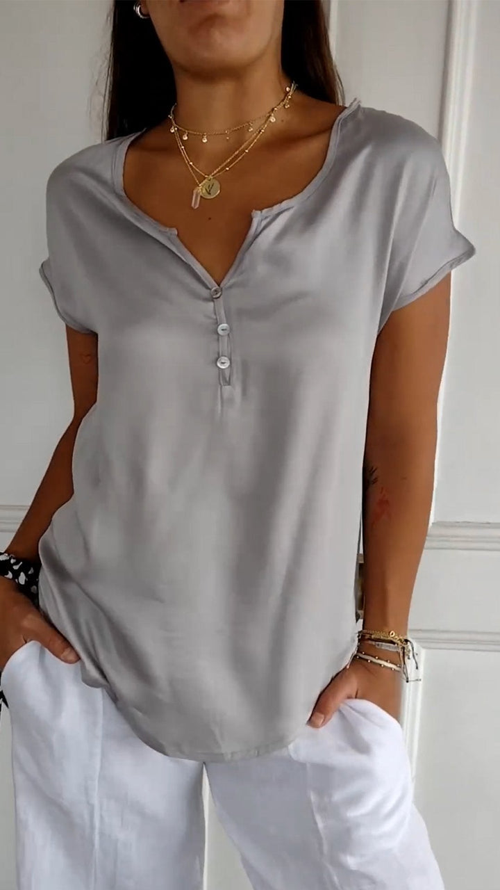 Levoire | T-Shirt À Col En V Pour Femmes Gris