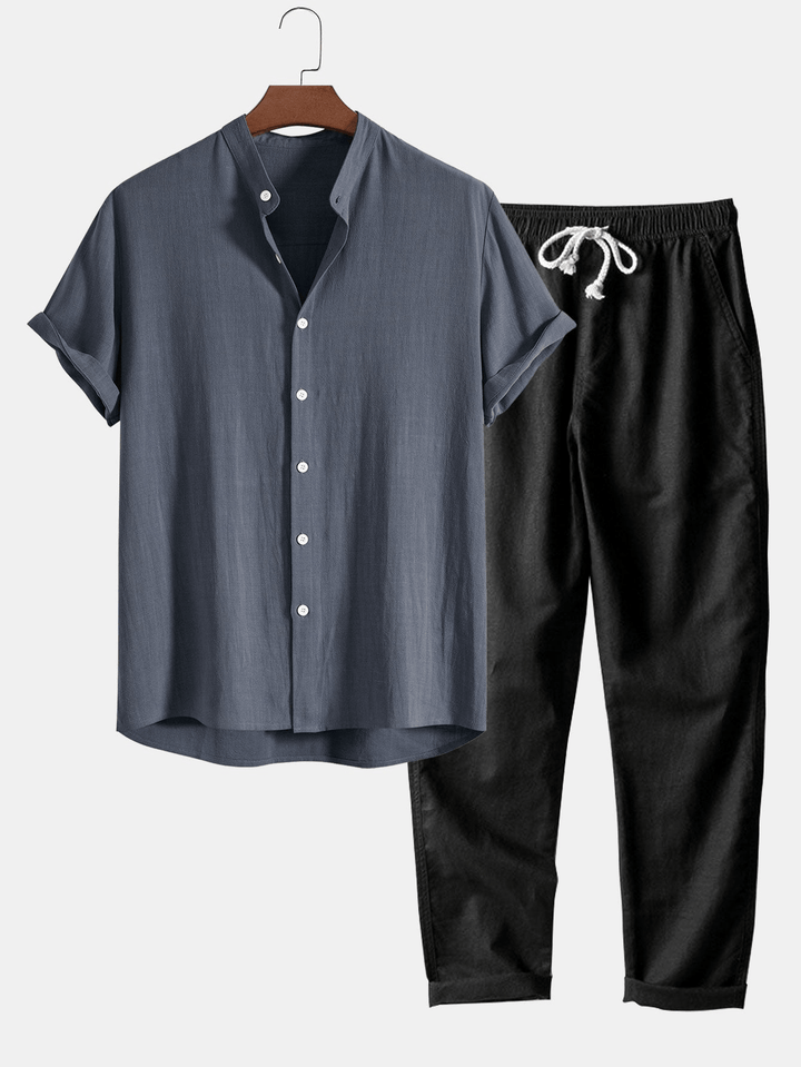 Levoire | Ensemble d'été en lin élégant pour hommes Bleu
