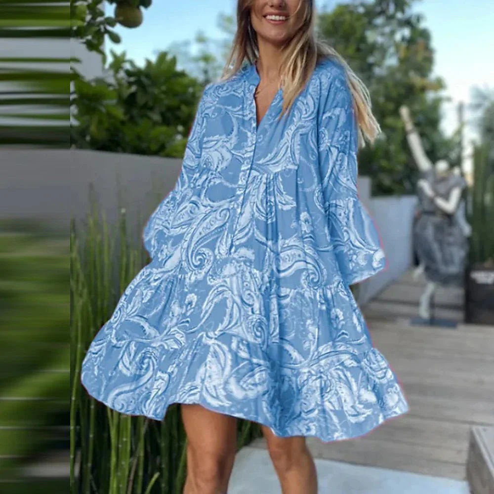 Levoire | Robe À Fleurs Kirkas Bleu