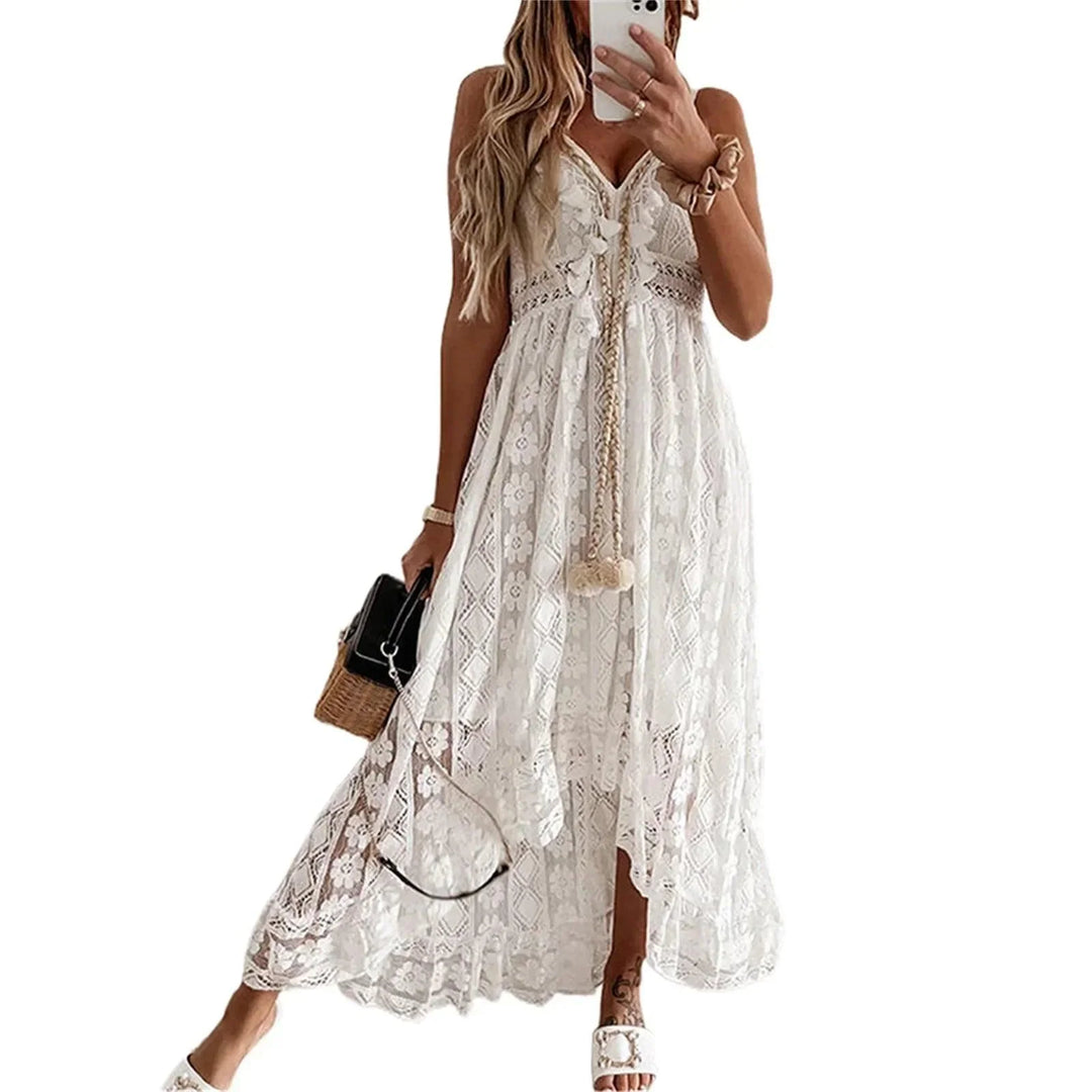 Levoire | Robe Maxi Boho Chic En Coton Pour Femme NC - BLANC
