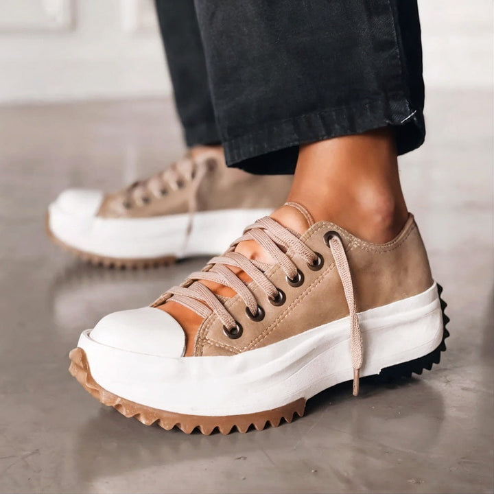 Levoire | Chaussures À Lacets Avec Grande Plateforme Pour Femmes Braun