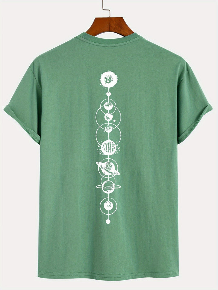 Levoire | T-Shirt Pour Hommes Rento Avec Imprimé Planètes En 100% Coton Légumes
