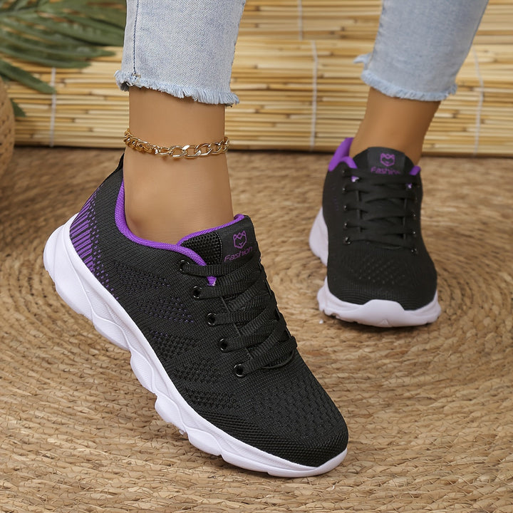 Levoire | Baskets À Lacets Contrastées Pour Femmes 219 Noir Violet