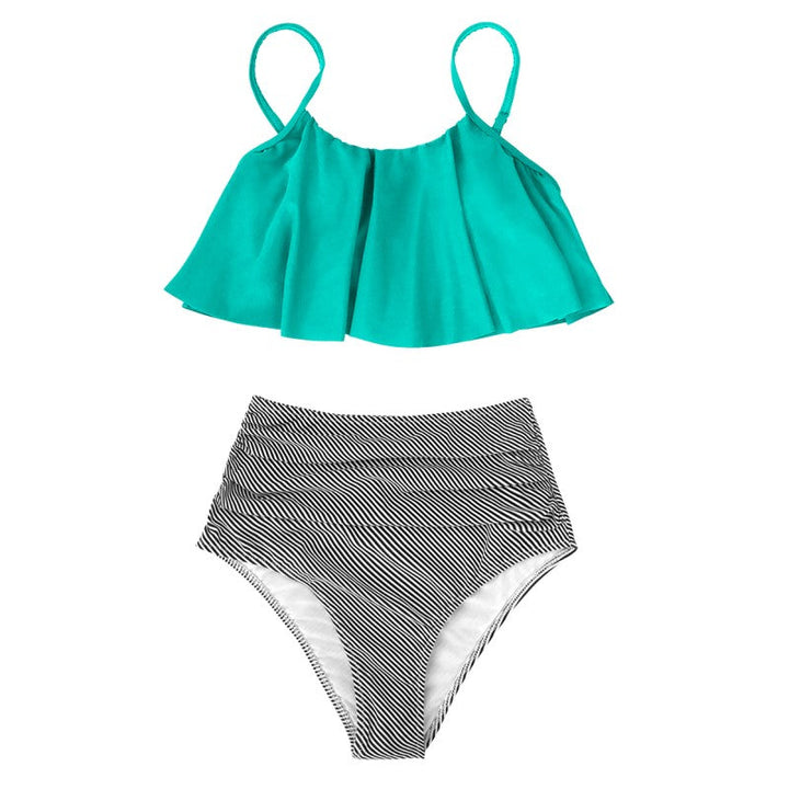 Levoire | Robe Plage Élégante Volants Turquoise