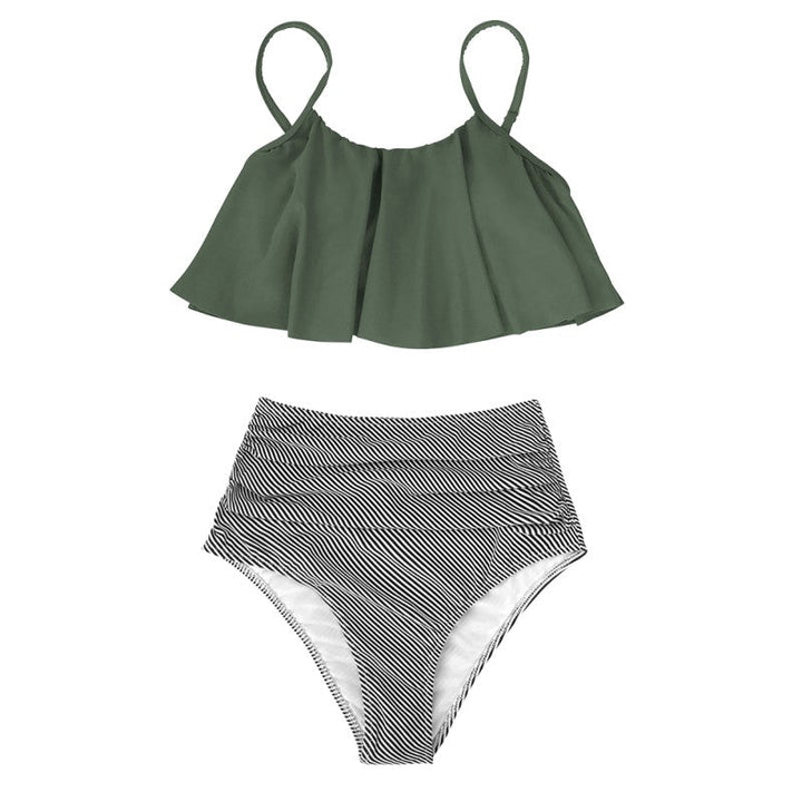 Levoire | Robe Plage Élégante Volants Vert