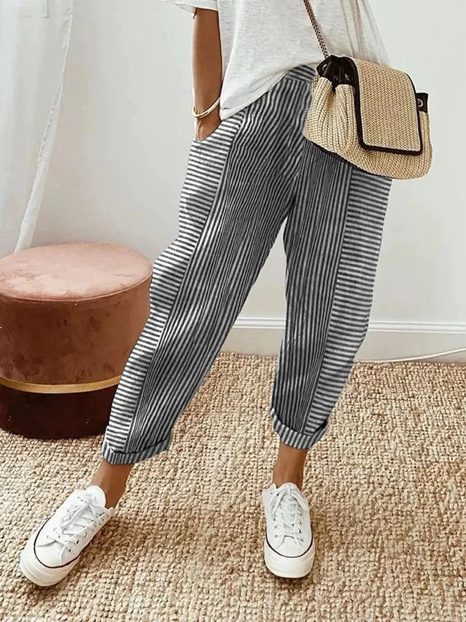 Levoire | Pantalon En Coton Rayé Noir