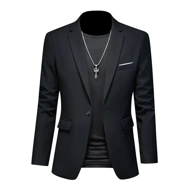 Levoire | Veste Pour Hommes Slim Fit À Un Bouton Vêtements Formels Noir