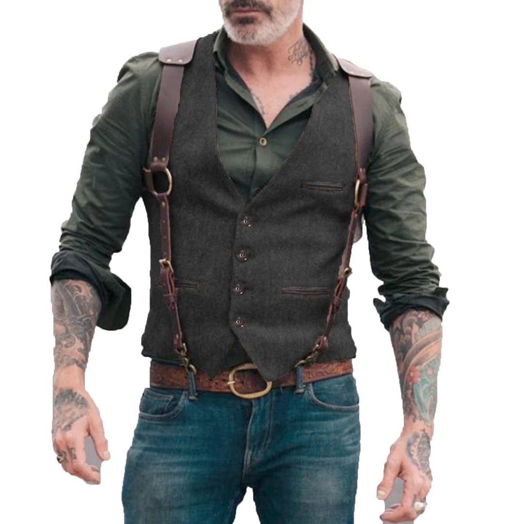 Levoire | Gilet pour hommes motif hallowristi Noir