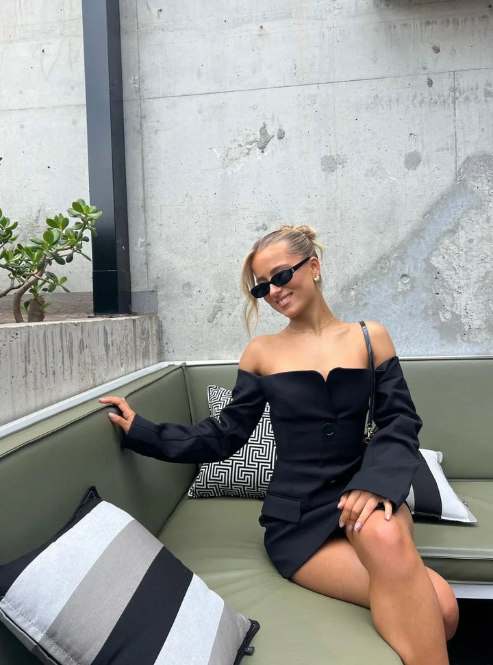 Levoire | Blazer Élégant Sculpté Noir