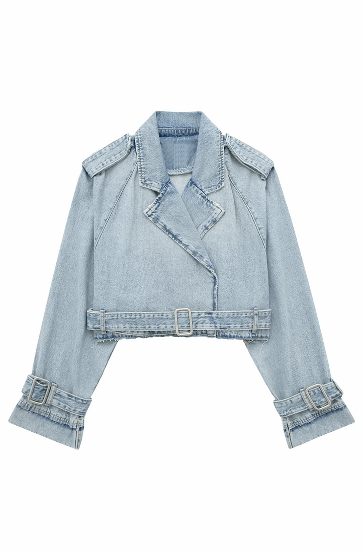 Levoire | Veste En Denim Courte Pour Un Look D'Été Bleu