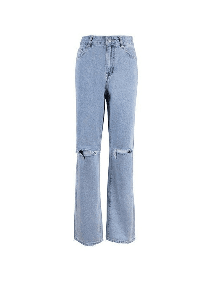 Levoire | Jean Déchiré Au Genou Droit En Denim Bleu