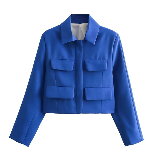 Levoire | Veste à manches longues avec plusieurs poches à boutons Bleu