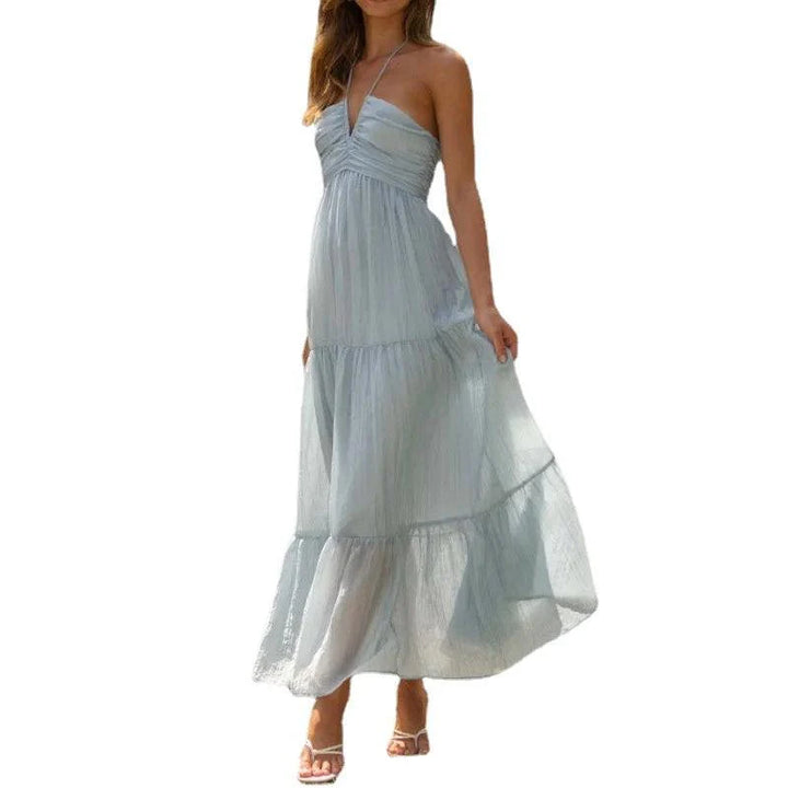 Levoire | Robe Halter En Chiffon Bohème Pour L'Été